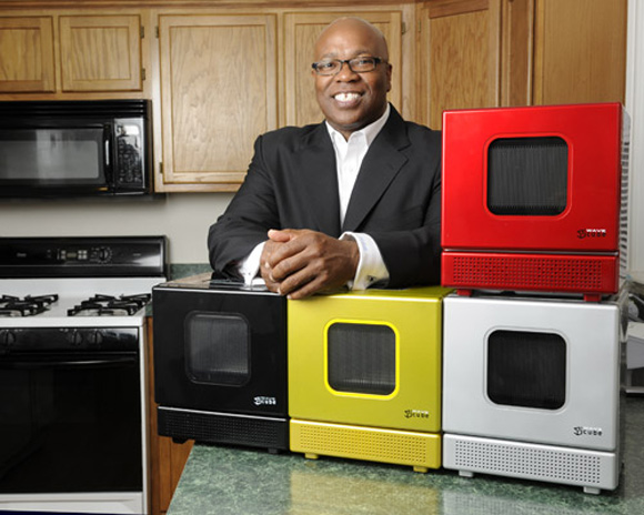 Phil Davis with the iWavecube, the world's first portable, personal microwave. Photos Jamie Janos