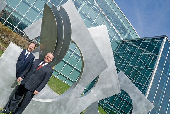Donald W. Majcher and Mike Heil of the Ohio Aerospace Institute. Photos | Bob Perkoski