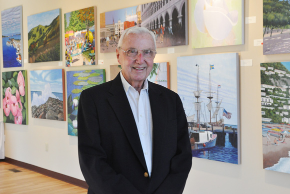 Jim Hall with his work at the Sharonville Fine Arts Gallery. Photos | Scott Beseler