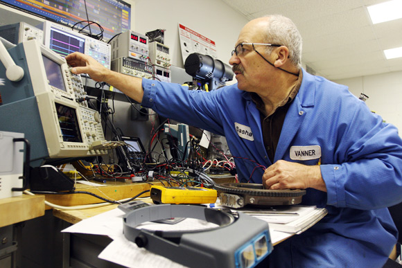 Sasha Isurin, Sr. Engineer-power conversion specialist, works on new technology. Photos Ben French