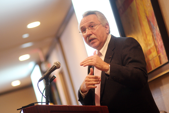 President of BioOhio Tony Dennis speaks during the Blue Ash Life Science Collaborative.